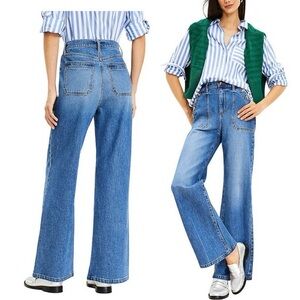 LOFT | Mariner High Rise Wide Leg Crop Sailor Jeans